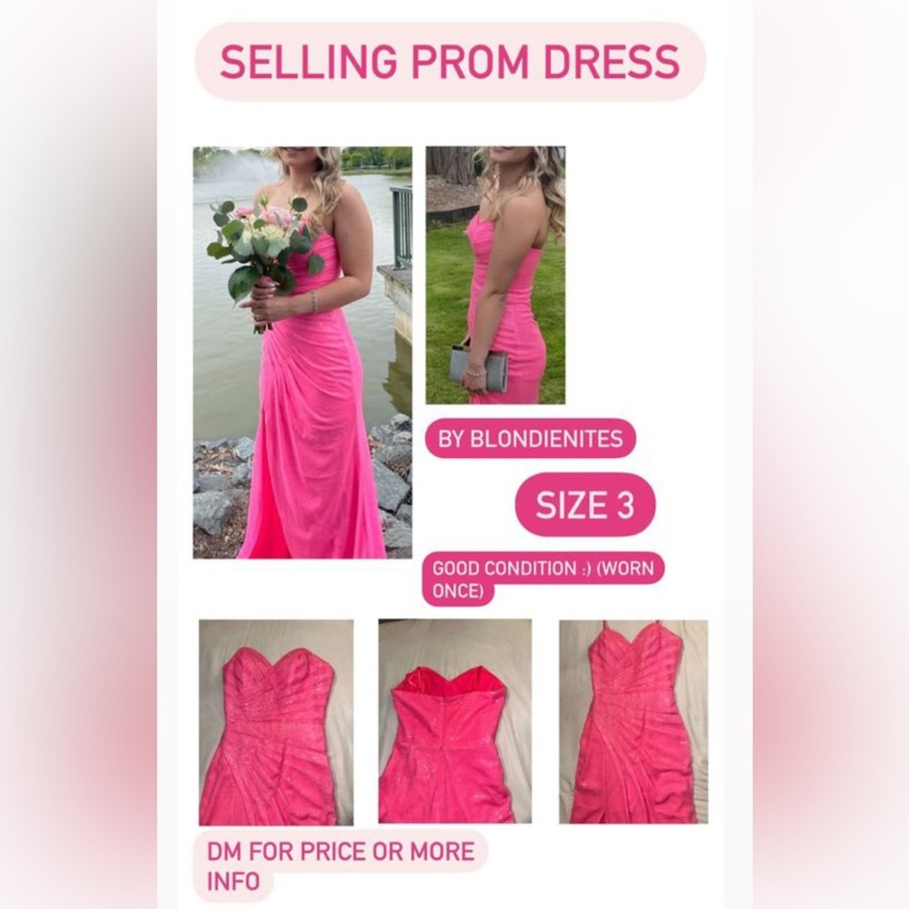 PROM DRESS! BlondieNites Prom Dress size 3 Worn once! Great condition dm for pic